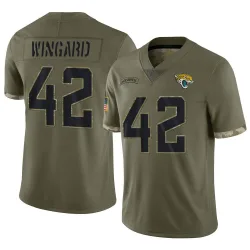 Men's Andrew Wingard Jacksonville Jaguars No.42 Limited 2022 Salute To Service Jersey - Olive