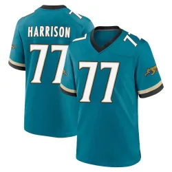 Men's Anton Harrison Jacksonville Jaguars No.77 Game Prowler Throwback Jersey - Teal