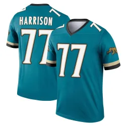 Men's Anton Harrison Jacksonville Jaguars No.77 Legend Prowler Throwback Jersey - Teal