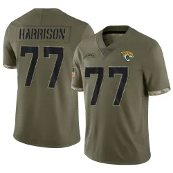 Men's Anton Harrison Jacksonville Jaguars No.77 Limited 2022 Salute To Service Jersey - Olive