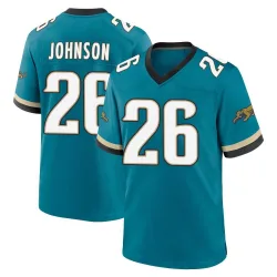 Men's Antonio Johnson Jacksonville Jaguars No.26 Game Prowler Throwback Jersey - Teal