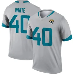 Men's Aydan White Jacksonville Jaguars No.40 Legend Silver Inverted Jersey