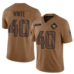 Men's Aydan White Jacksonville Jaguars No.40 Limited 2023 Salute To Service Jersey - Brown