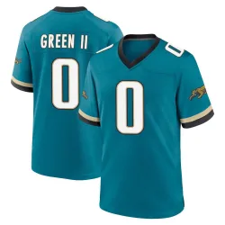 Men's BJ Green II Jacksonville Jaguars No.0 Game Prowler Throwback Jersey - Teal