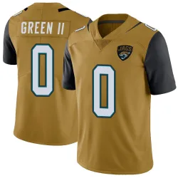 Men's BJ Green II Jacksonville Jaguars No.0 Limited Color Rush Vapor Untouchable Jersey - Gold