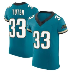 Men's Bhayshul Tuten Jacksonville Jaguars No.33 Elite Prowler Throwback Vapor F.U.S.E. Jersey - Teal