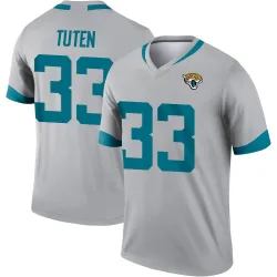 Men's Bhayshul Tuten Jacksonville Jaguars No.33 Legend Silver Inverted Jersey