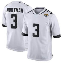 Men's Brad Nortman Jacksonville Jaguars No.3 Game Jersey - White