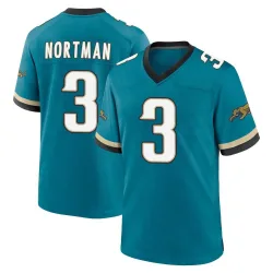 Men's Brad Nortman Jacksonville Jaguars No.3 Game Prowler Throwback Jersey - Teal