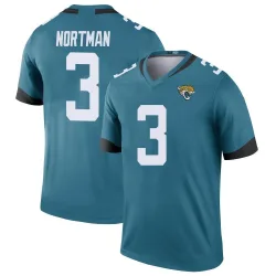 Men's Brad Nortman Jacksonville Jaguars No.3 Legend Color Rush Jersey - Teal