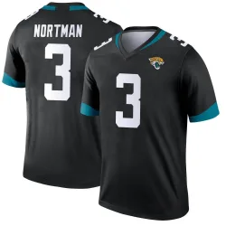 Men's Brad Nortman Jacksonville Jaguars No.3 Legend Jersey - Black