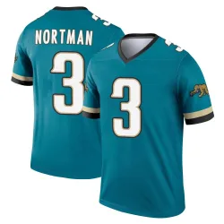 Men's Brad Nortman Jacksonville Jaguars No.3 Legend Prowler Throwback Jersey - Teal
