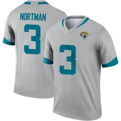 Men's Brad Nortman Jacksonville Jaguars No.3 Legend Silver Inverted Jersey