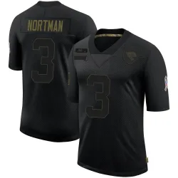 Men's Brad Nortman Jacksonville Jaguars No.3 Limited 2020 Salute To Service Jersey - Black