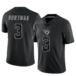 Men's Brad Nortman Jacksonville Jaguars No.3 Limited Reflective Jersey - Black