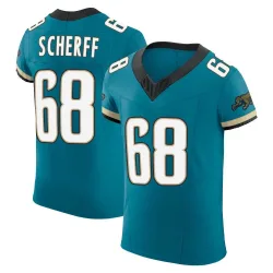 Men's Brandon Scherff Jacksonville Jaguars No.68 Elite Prowler Throwback Vapor F.U.S.E. Jersey - Teal
