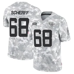Men's Brandon Scherff Jacksonville Jaguars No.68 Limited 2024 Salute to Service Jersey - Arctic Camo