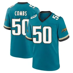 Men's Branson Combs Jacksonville Jaguars No.50 Game Prowler Throwback Jersey - Teal