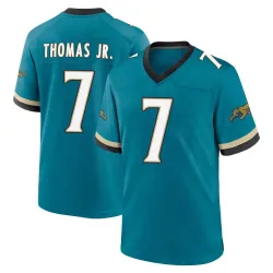 Men's Brian Thomas Jr. Jacksonville Jaguars No.7 Game Prowler Throwback Jersey - Teal
