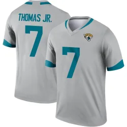 Men's Brian Thomas Jr. Jacksonville Jaguars No.7 Legend Silver Inverted Jersey