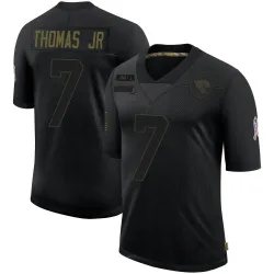 Men's Brian Thomas Jr. Jacksonville Jaguars No.7 Limited 2020 Salute To Service Jersey - Black