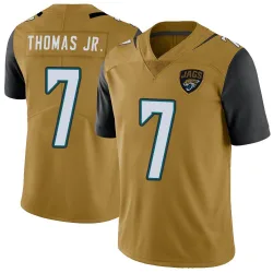 Men's Brian Thomas Jr. Jacksonville Jaguars No.7 Limited Color Rush Vapor Untouchable Jersey - Gold