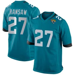 Men's Caleb Ransaw Jacksonville Jaguars No.27 Game Jersey - Teal