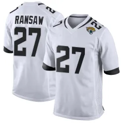Men's Caleb Ransaw Jacksonville Jaguars No.27 Game Jersey - White