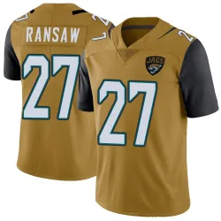 Men's Caleb Ransaw Jacksonville Jaguars No.27 Limited Color Rush Vapor Untouchable Jersey - Gold