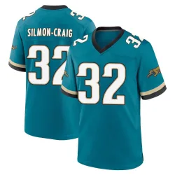 Men's Cam'Ron Silmon-Craig Jacksonville Jaguars No.32 Game Prowler Throwback Jersey - Teal