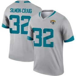 Men's Cam'Ron Silmon-Craig Jacksonville Jaguars No.32 Legend Silver Inverted Jersey