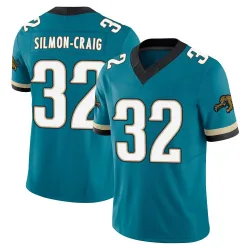 Men's Cam'Ron Silmon-Craig Jacksonville Jaguars No.32 Limited Prowler Throwback Vapor F.U.S.E. Jersey - Teal