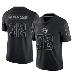 Men's Cam'Ron Silmon-Craig Jacksonville Jaguars No.32 Limited Reflective Jersey - Black
