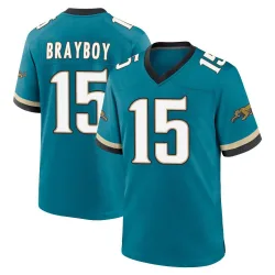 Men's Chandler Brayboy Jacksonville Jaguars No.15 Game Prowler Throwback Jersey - Teal
