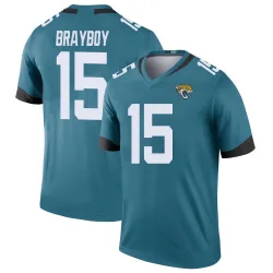 Men's Chandler Brayboy Jacksonville Jaguars No.15 Legend Color Rush Jersey - Teal