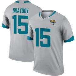 Men's Chandler Brayboy Jacksonville Jaguars No.15 Legend Silver Inverted Jersey