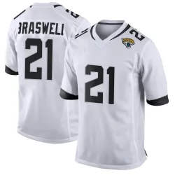 Men's Christian Braswell Jacksonville Jaguars No.21 Game Jersey - White