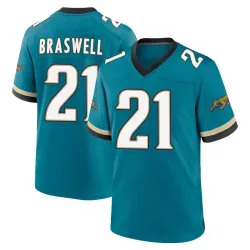 Men's Christian Braswell Jacksonville Jaguars No.21 Game Prowler Throwback Jersey - Teal