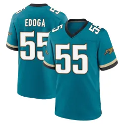 Men's Chuma Edoga Jacksonville Jaguars No.55 Game Prowler Throwback Jersey - Teal