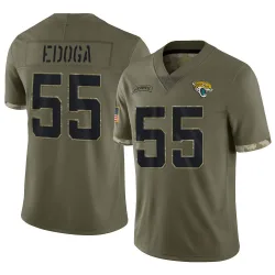 Men's Chuma Edoga Jacksonville Jaguars No.55 Limited 2022 Salute To Service Jersey - Olive