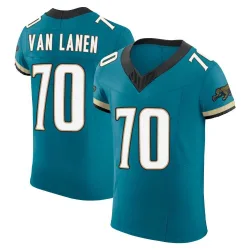 Men's Cole Van Lanen Jacksonville Jaguars No.70 Elite Prowler Throwback Vapor F.U.S.E. Jersey - Teal