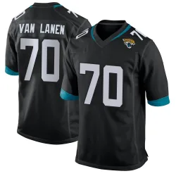 Men's Cole Van Lanen Jacksonville Jaguars No.70 Game Jersey - Black