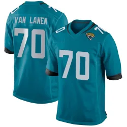 Men's Cole Van Lanen Jacksonville Jaguars No.70 Game Jersey - Teal