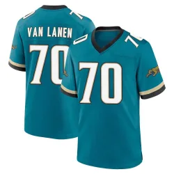 Men's Cole Van Lanen Jacksonville Jaguars No.70 Game Prowler Throwback Jersey - Teal