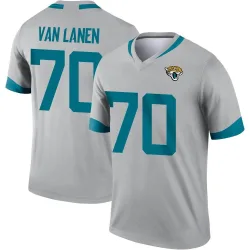 Men's Cole Van Lanen Jacksonville Jaguars No.70 Legend Silver Inverted Jersey