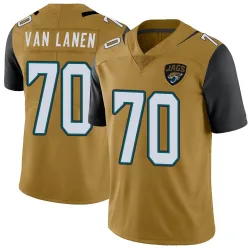 Men's Cole Van Lanen Jacksonville Jaguars No.70 Limited Color Rush Vapor Untouchable Jersey - Gold