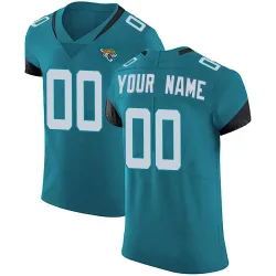 Men's Custom Jacksonville Jaguars No.00 Elite Vapor Untouchable Alternate Jersey - Teal