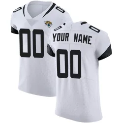 Men's Custom Jacksonville Jaguars No.00 Elite Vapor Untouchable Road Jersey - White