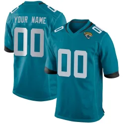 Men's Custom Jacksonville Jaguars No.00 Game Jersey - Teal