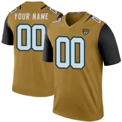 Men's Custom Jacksonville Jaguars No.00 Legend Color Rush Bold Jersey - Gold